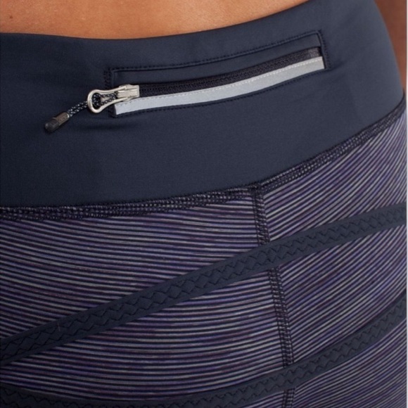 Lululemon Run Pace Crop Legging Tight Wee Are From Space Deep Indigo Size 4 - Picture 4 of 13